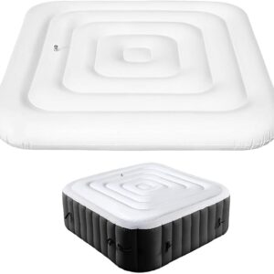 SUPPLIVERSE 135cm inflatable square hot tub lid compatible with Lay-Z-Spa CleverSpa Intex MSpa
